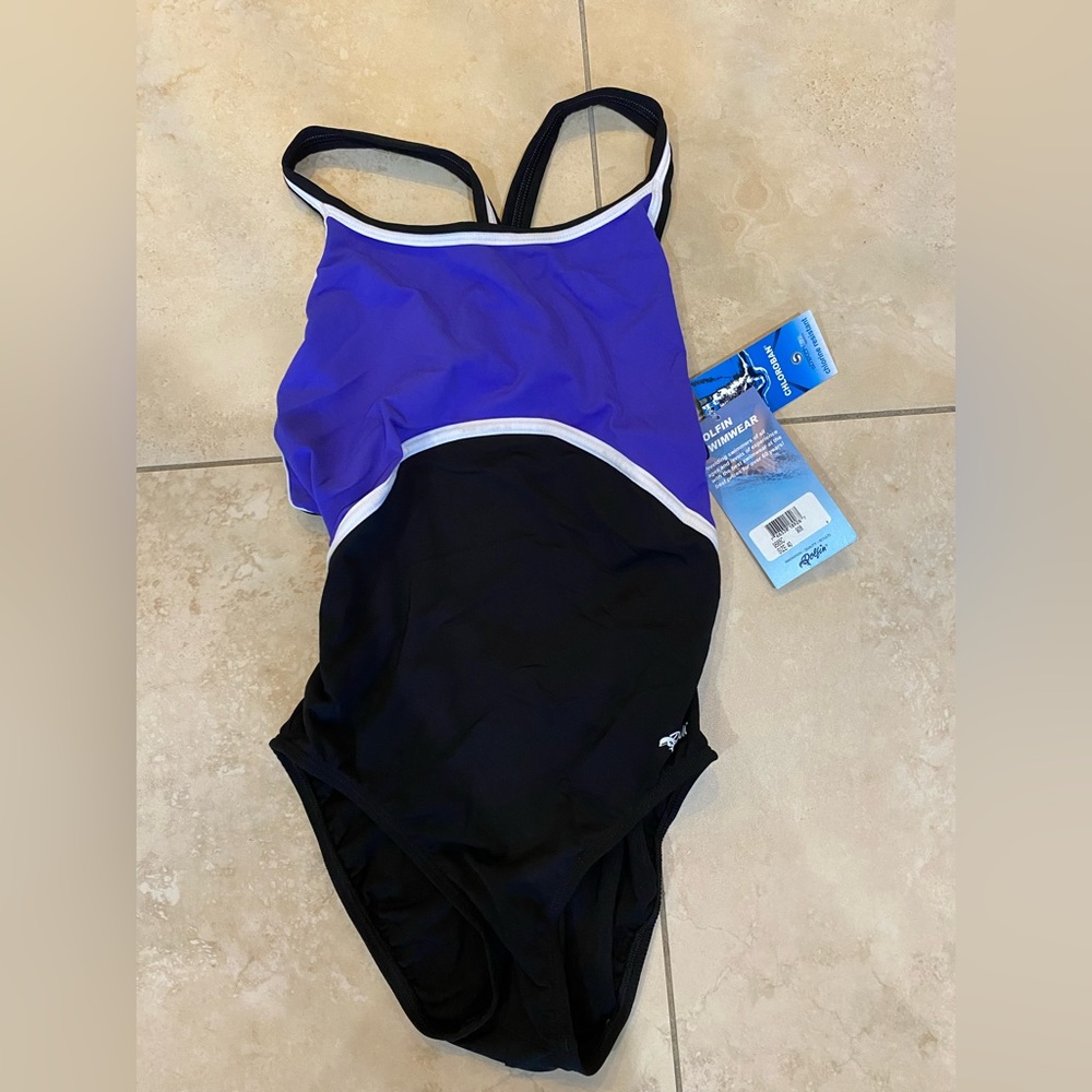 Speedo One Piece Swimwear Blue Black Size 40 NWT